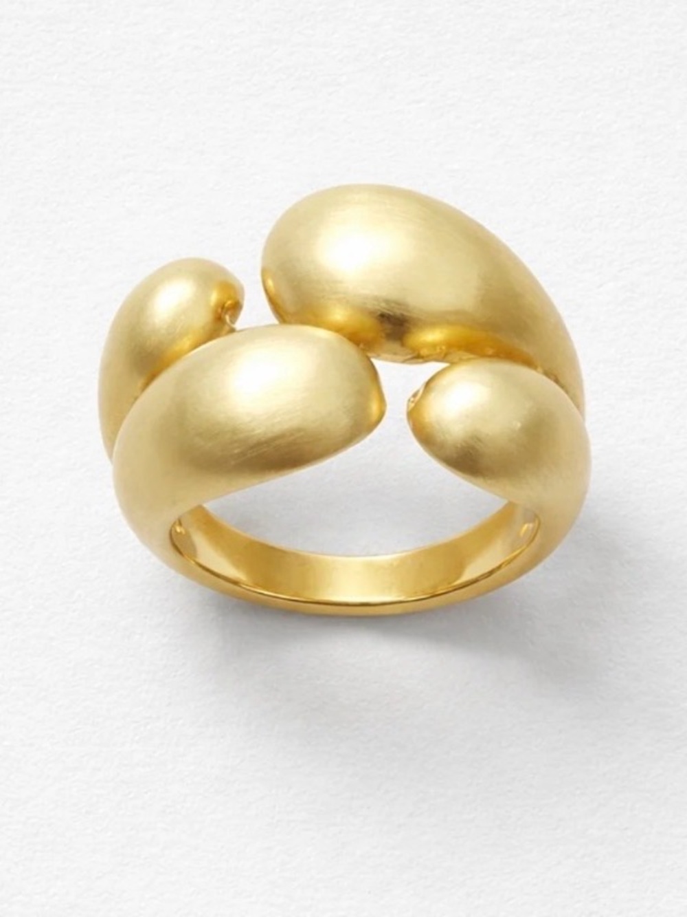 Limited Edition French Series Gold Organic Ring - 14K Plated Brushed Statement - Picture 3 of 9
